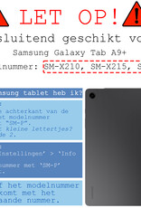 BASEY. Hoesje Geschikt voor Samsung Galaxy Tab A9 Plus Toetsenbord Hoes Book Case Met Screenprotector - Hoes Geschikt voor Samsung Tab A9 Plus Toetsenbord Hoesje Keyboard Cover - Donkerblauw