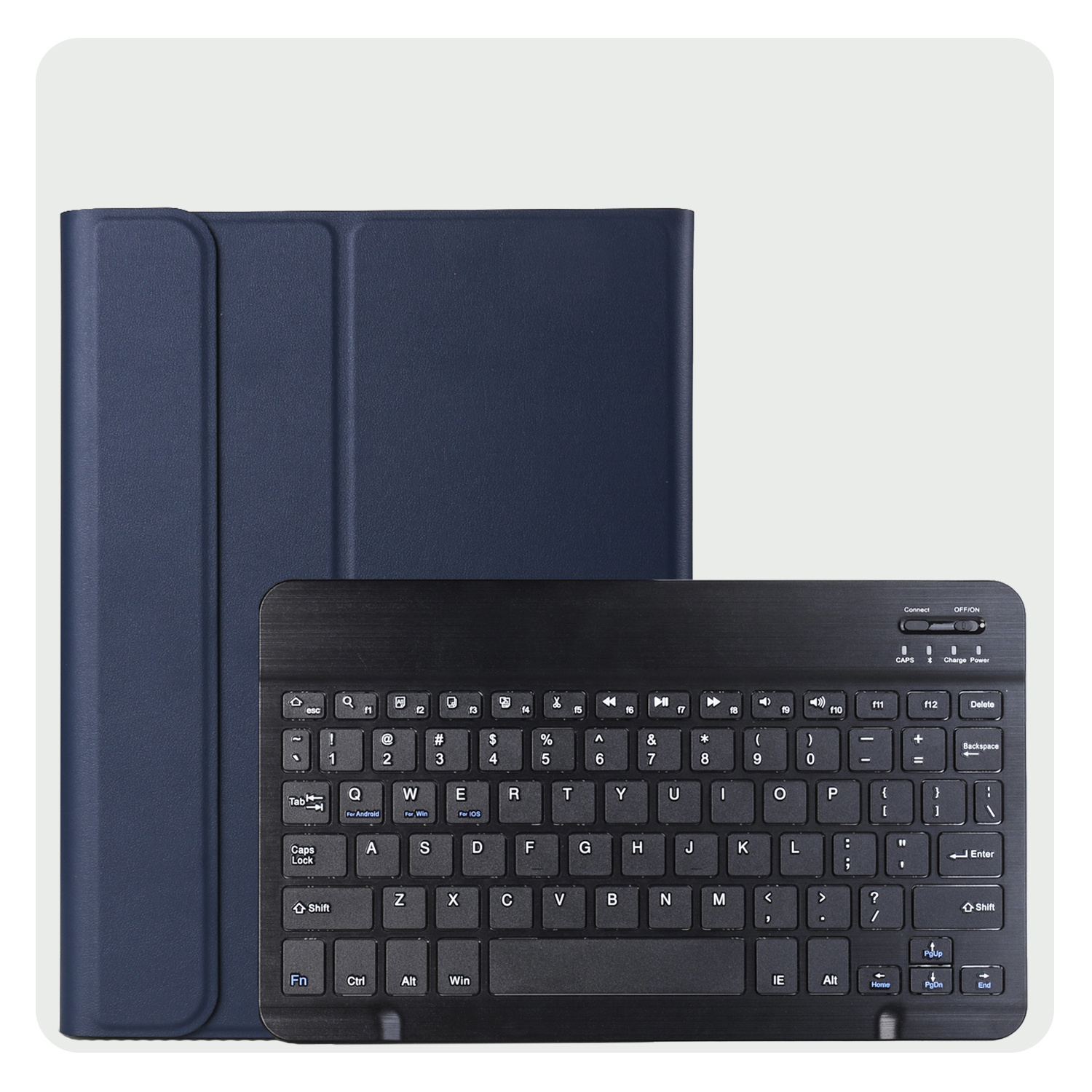 BASEY. Hoesje Geschikt voor Samsung Galaxy Tab A9 Plus Toetsenbord Hoes Book Case Met Screenprotector - Hoes Geschikt voor Samsung Tab A9 Plus Toetsenbord Hoesje Keyboard Cover - Donkerblauw
