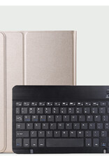 BASEY. Hoesje Geschikt voor Samsung Galaxy Tab A9 Plus Toetsenbord Hoes Book Case Met Screenprotector - Hoes Geschikt voor Samsung Tab A9 Plus Toetsenbord Hoesje Keyboard Cover - Goud