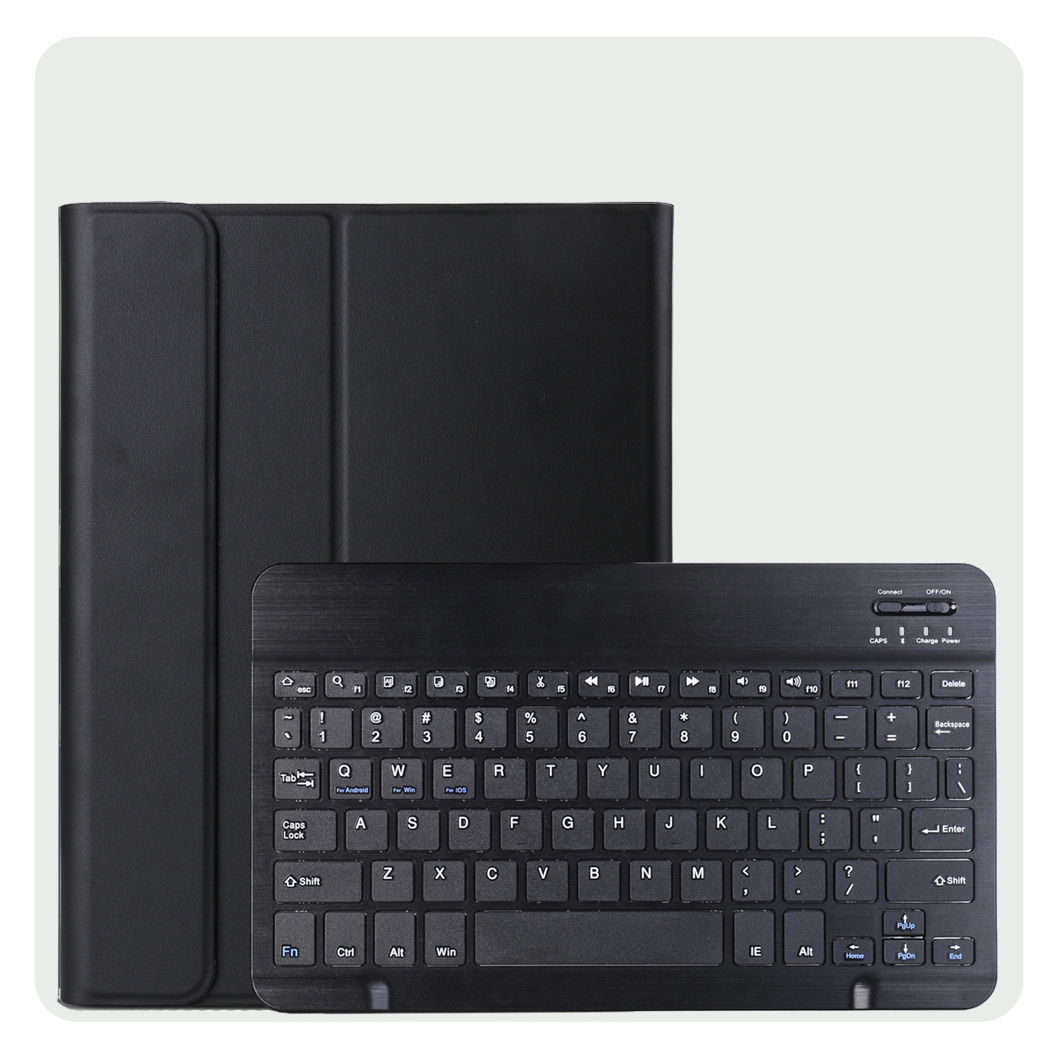 BASEY. Hoesje Geschikt voor Samsung Galaxy Tab A9 Toetsenbord Hoes Book Case Met Screenprotector - Hoes Geschikt voor Samsung Tab A9 Toetsenbord Hoesje Keyboard Cover - Zwart