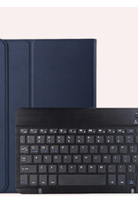NoXx Hoesje Geschikt voor Samsung Galaxy Tab A9 Hoesje Toetsenbord Hoes Met Screenprotector - Hoes Geschikt voor Samsung Tab A9 Keyboard Case Book Cover - Donkerblauw