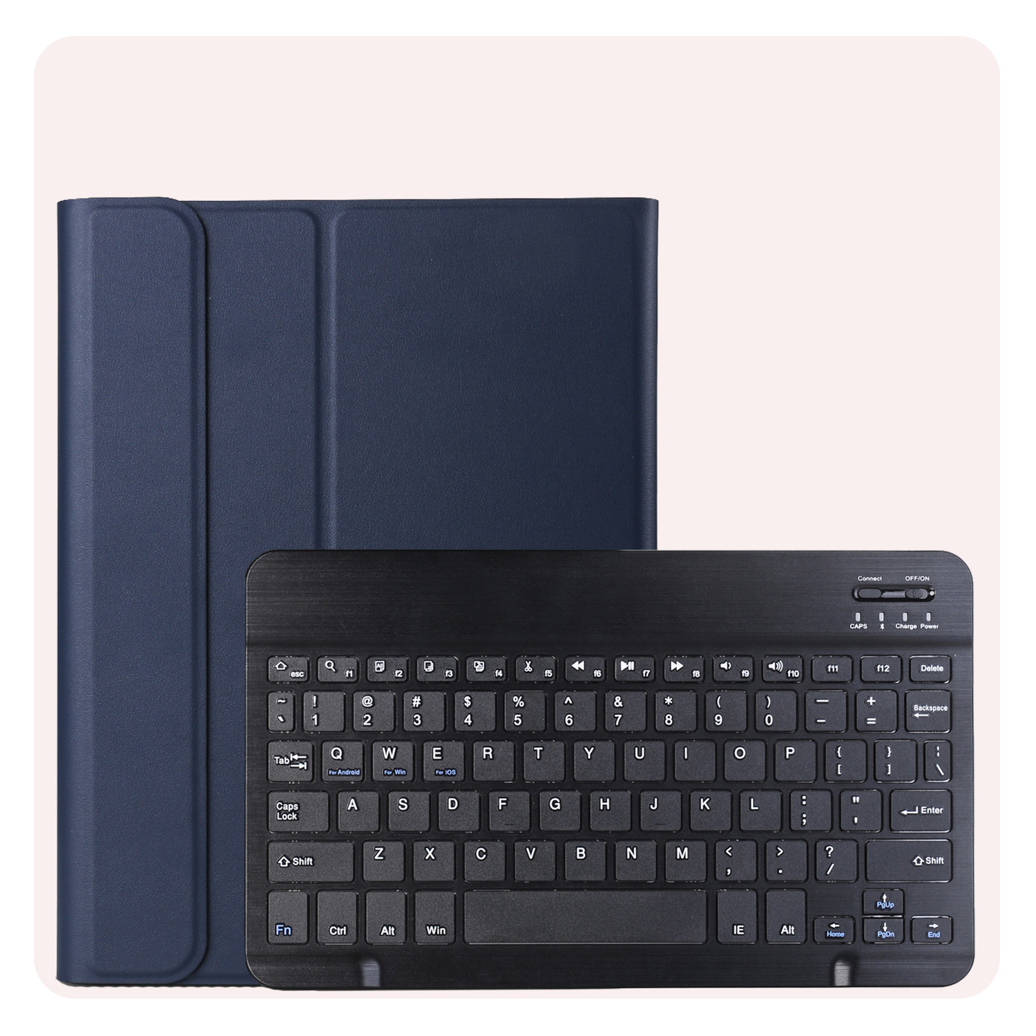 NoXx Hoesje Geschikt voor Samsung Galaxy Tab A9 Hoesje Toetsenbord Hoes Met Screenprotector - Hoes Geschikt voor Samsung Tab A9 Keyboard Case Book Cover - Donkerblauw