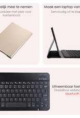 NoXx Hoesje Geschikt voor Samsung Galaxy Tab A9 Hoesje Toetsenbord Hoes Met Screenprotector - Hoes Geschikt voor Samsung Tab A9 Keyboard Case Book Cover - Goud