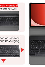 NoXx Hoesje Geschikt voor Samsung Galaxy Tab A9 Hoesje Toetsenbord Hoes Met Screenprotector - Hoes Geschikt voor Samsung Tab A9 Keyboard Case Book Cover - Goud