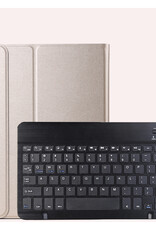 NoXx Hoesje Geschikt voor Samsung Galaxy Tab A9 Hoesje Toetsenbord Hoes Met Screenprotector - Hoes Geschikt voor Samsung Tab A9 Keyboard Case Book Cover - Goud