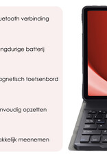 NoXx Hoesje Geschikt voor Samsung Galaxy Tab A9 Hoesje Toetsenbord Hoes Met Screenprotector - Hoes Geschikt voor Samsung Tab A9 Keyboard Case Book Cover - Rosé goud