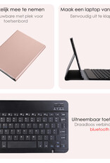 NoXx Hoesje Geschikt voor Samsung Galaxy Tab A9 Hoesje Toetsenbord Hoes Met Screenprotector - Hoes Geschikt voor Samsung Tab A9 Keyboard Case Book Cover - Rosé goud