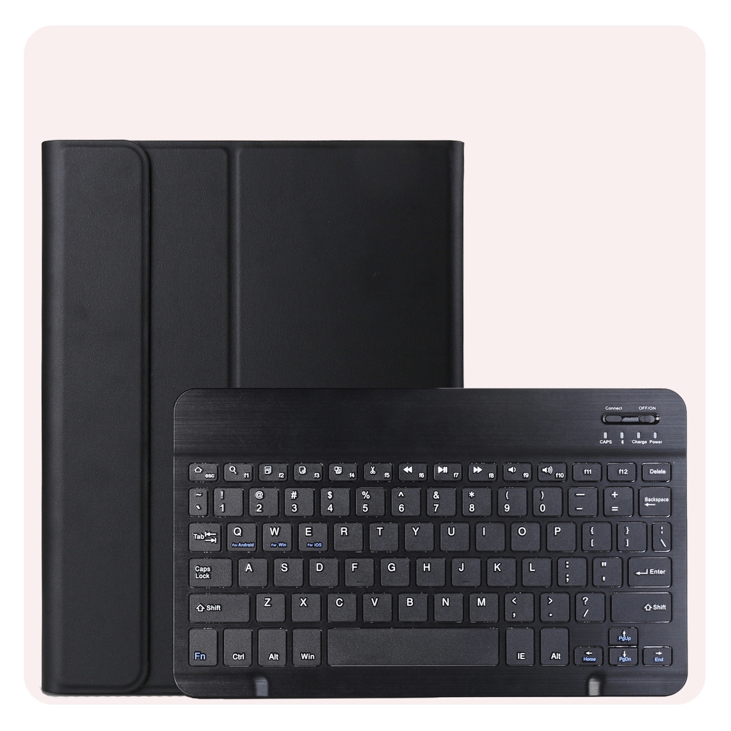 NoXx Hoesje Geschikt voor Samsung Galaxy Tab A9 Hoesje Toetsenbord Hoes Met Screenprotector - Hoes Geschikt voor Samsung Tab A9 Keyboard Case Book Cover - Zwart