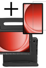 NoXx Hoesje Geschikt voor Samsung Galaxy Tab A9 Plus Hoesje Kinderhoes Shockproof Hoes Kids Case Met Screenprotector - Zwart