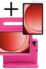 NoXx Hoesje Geschikt voor Samsung Galaxy Tab A9 Plus Hoesje Kinderhoes Shockproof Hoes Kids Case Met Screenprotector - Roze
