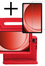 NoXx Hoesje Geschikt voor Samsung Galaxy Tab A9 Plus Hoesje Kinderhoes Shockproof Hoes Kids Case Met Screenprotector - Rood