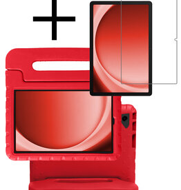 NoXx NoXx Samsung Galaxy Tab A9 Plus Kinderhoes Met Screenprotector - Rood