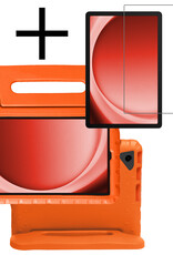 NoXx Hoesje Geschikt voor Samsung Galaxy Tab A9 Plus Hoesje Kinderhoes Shockproof Hoes Kids Case Met Screenprotector - Oranje