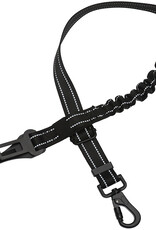 BASEY. Autogordel Hond Hondenriem Auto Hondengordel Flexibel - Luxe Hondenriem Auto Met Kliksysteem en Haak - Zwart