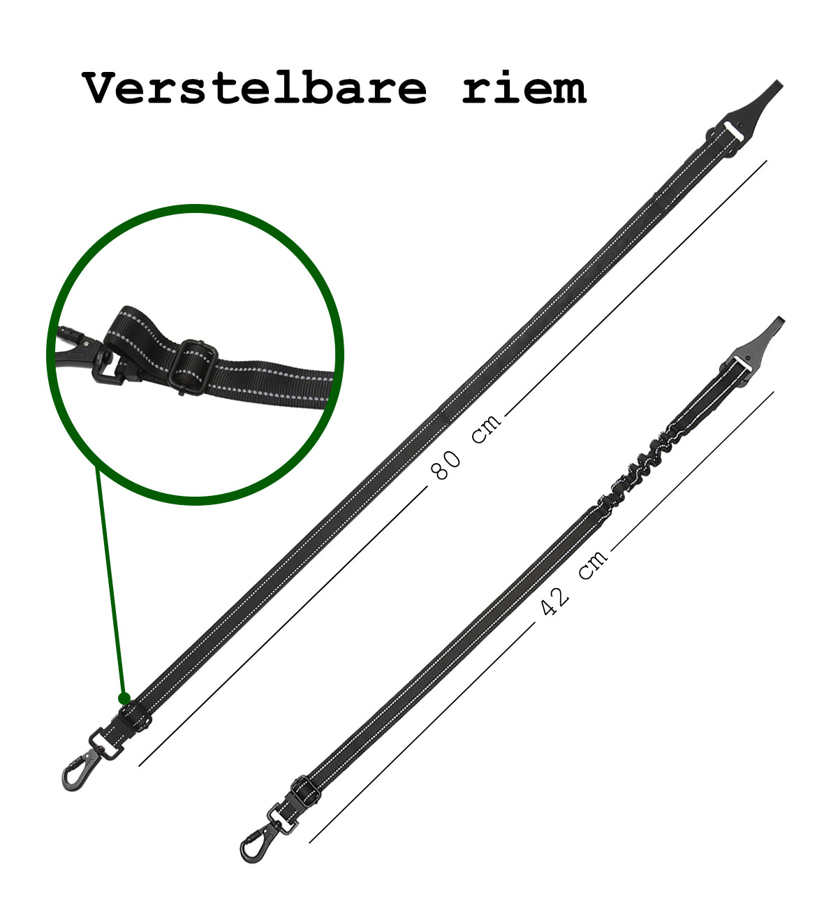 BASEY. Autogordel Hond Hondenriem Auto Hondengordel Flexibel - Luxe Hondenriem Auto Met Kliksysteem en Haak - Zwart - 2 Stuks
