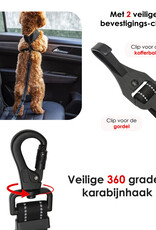 NoXx Hondenriem Autogordel Flexibele Auto hondengordel - Hondenriem Auto Met Kliksysteem en Haak - Zwart