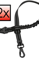 NoXx Hondenriem Autogordel Flexibele Auto hondengordel - Hondenriem Auto Met Kliksysteem en Haak - Zwart - 2x