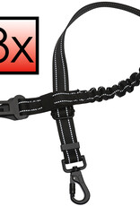 NoXx Hondenriem Autogordel Flexibele Auto hondengordel - Hondenriem Auto Met Kliksysteem en Haak - Zwart - 3x