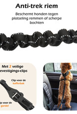 Nomfy Hondenriem Autogordel Hond Autoriem Met Kliksysteem en Haak Flexibel - Hondenriem Auto - Zwart