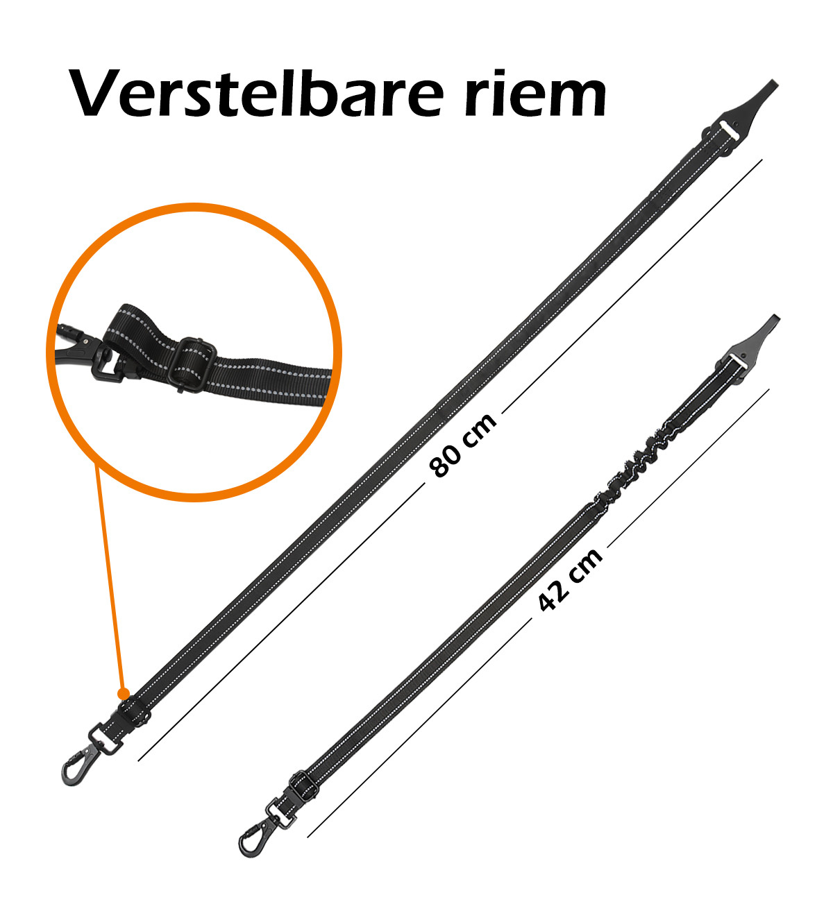 Nomfy Hondenriem Autogordel Hond Autoriem Met Kliksysteem en Haak Flexibel - Hondenriem Auto - Zwart - 2 PACK