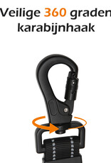 Nomfy Hondenriem Autogordel Hond Autoriem Met Kliksysteem en Haak Flexibel - Hondenriem Auto - Zwart - 3 PACK