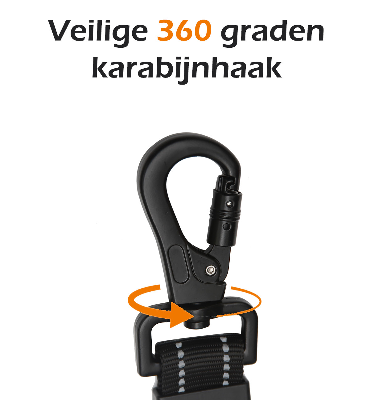 Nomfy Hondenriem Autogordel Hond Autoriem Met Kliksysteem en Haak Flexibel - Hondenriem Auto - Zwart - 3 PACK