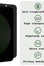 BASEY. Screenprotector Geschikt voor Samsung S23 FE Screenprotector Privacy Beschermglas - Screenprotector Geschikt voor Samsung Galaxy S23 FE Screen Protector Full Screen Privacy - 2 Stuks