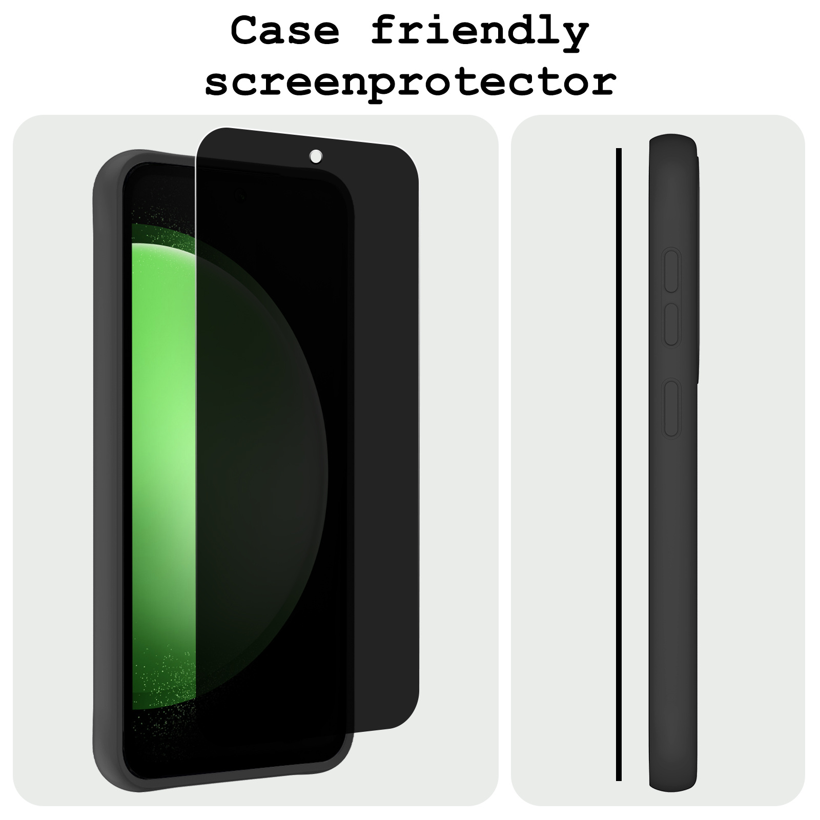 BASEY. Screenprotector Geschikt voor Samsung S23 FE Screenprotector Privacy Beschermglas - Screenprotector Geschikt voor Samsung Galaxy S23 FE Screen Protector Full Screen Privacy - 3 Stuks