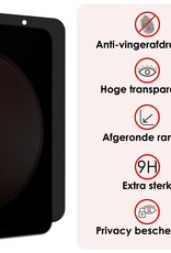 NoXx Screenprotector Geschikt voor Samsung S23 FE Screenprotector Privacy Tempered Glass Gehard Glas Display Cover