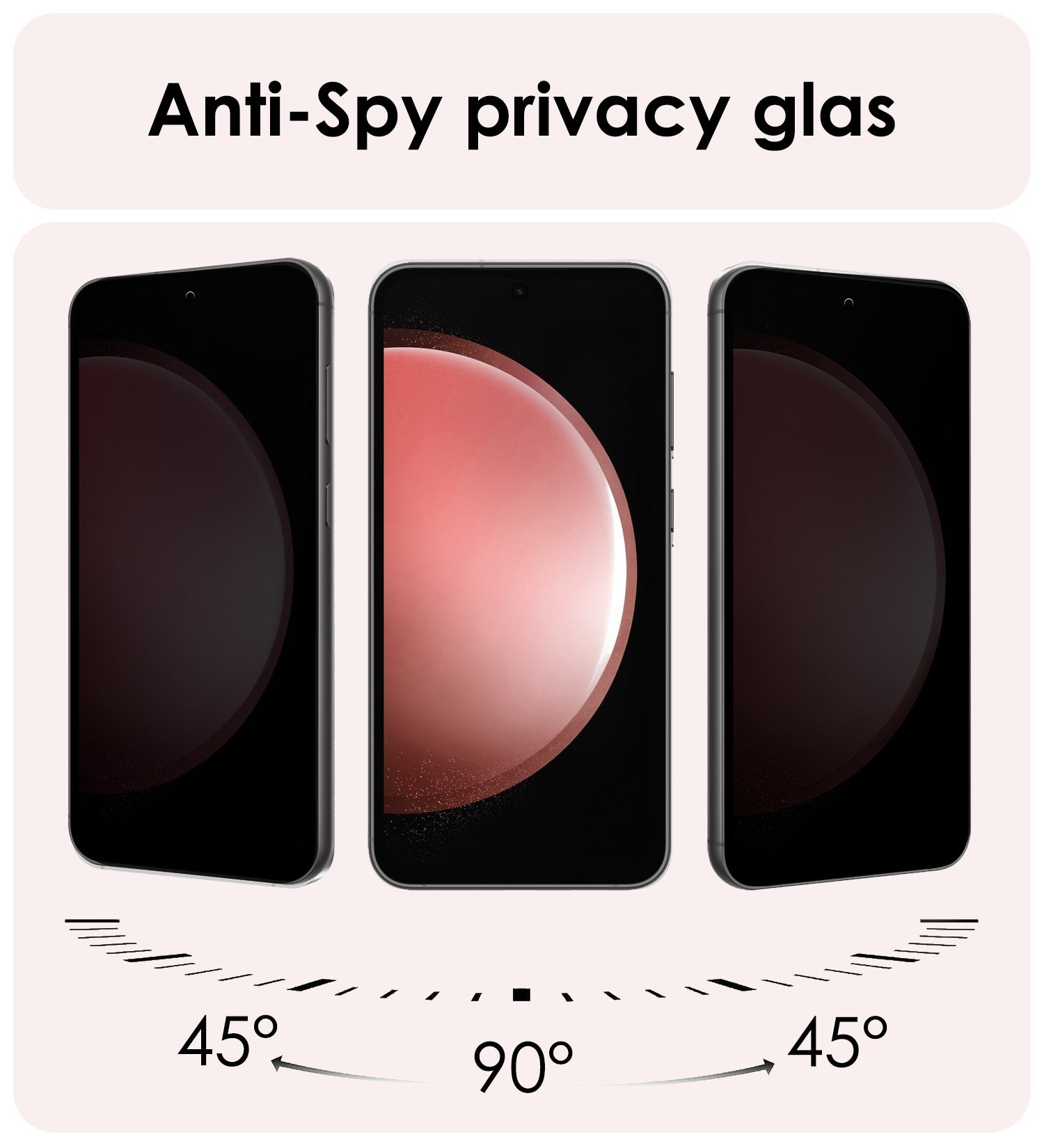 NoXx Screenprotector Geschikt voor Samsung S23 FE Screenprotector Privacy Tempered Glass Gehard Glas Display Cover