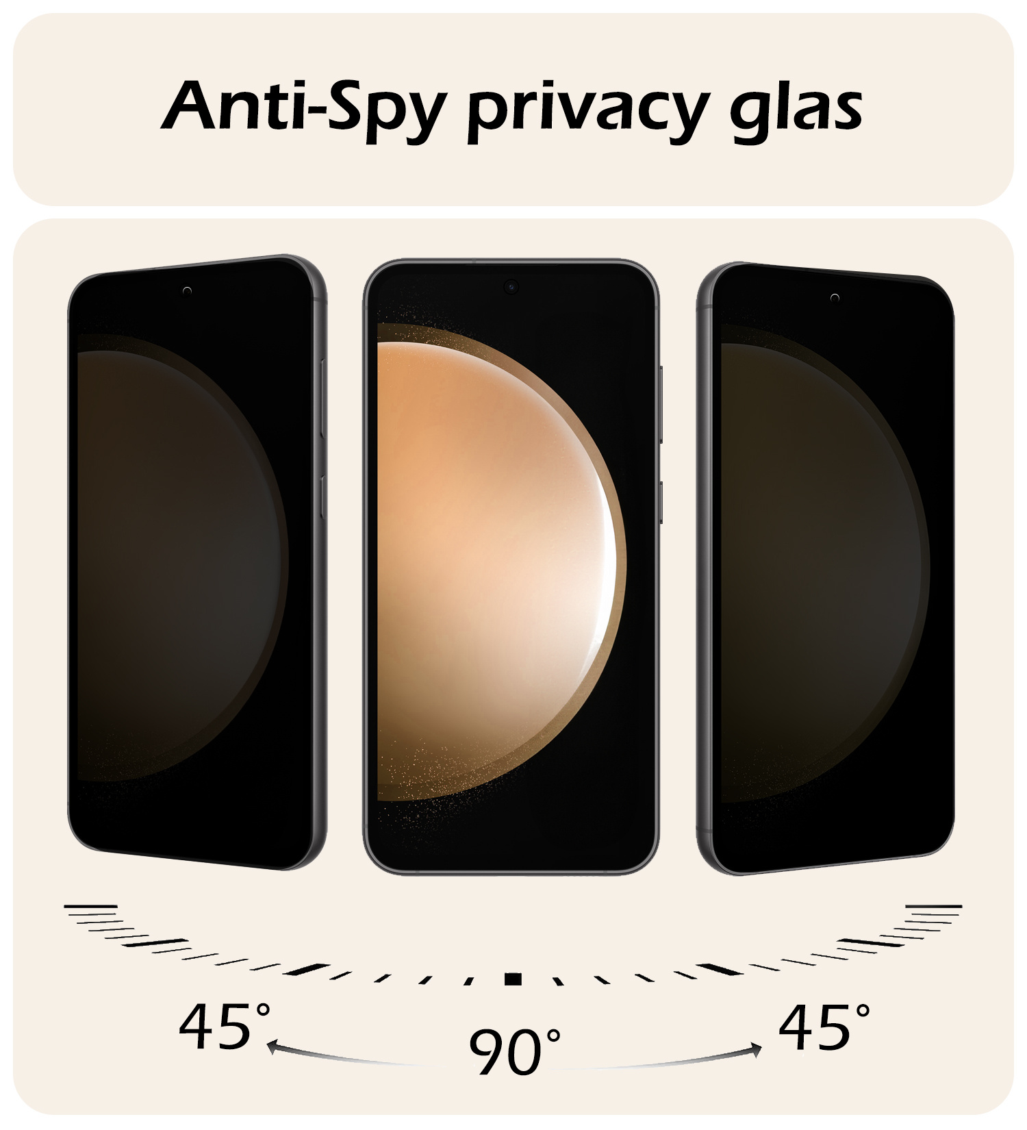 Nomfy Screenprotector Geschikt voor Samsung S23 FE Screenprotector Privacy Bescherm Glas - Screenprotector Geschikt voor Samsung Galaxy S23 FE Privacy Screenprotector Tempered Glass
