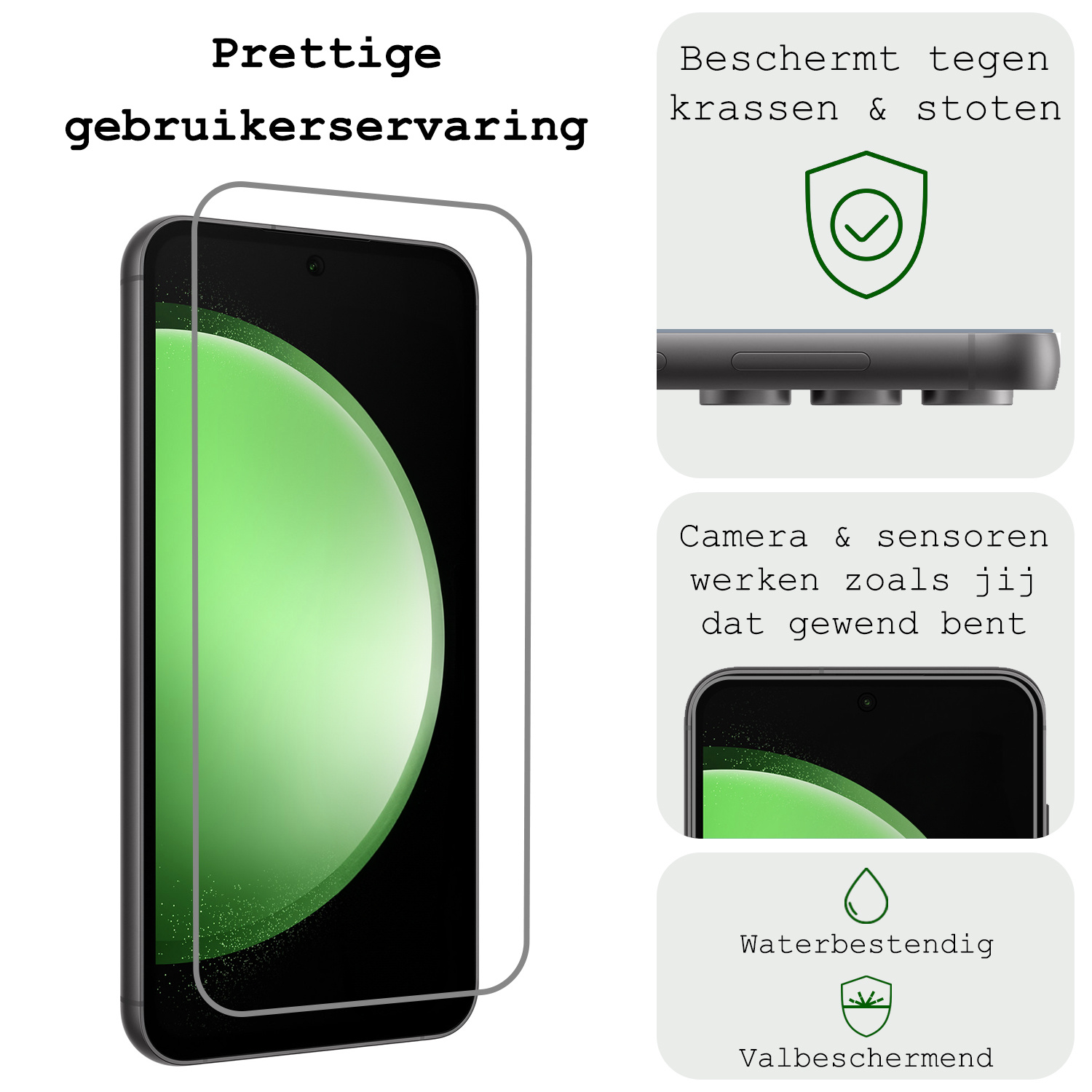 BASEY. Screenprotector Geschikt voor Samsung S23 FE Screenprotector Tempered Glass - Screenprotector Geschikt voor Samsung Galaxy S23 FE Beschermglas Screen Protector Glas