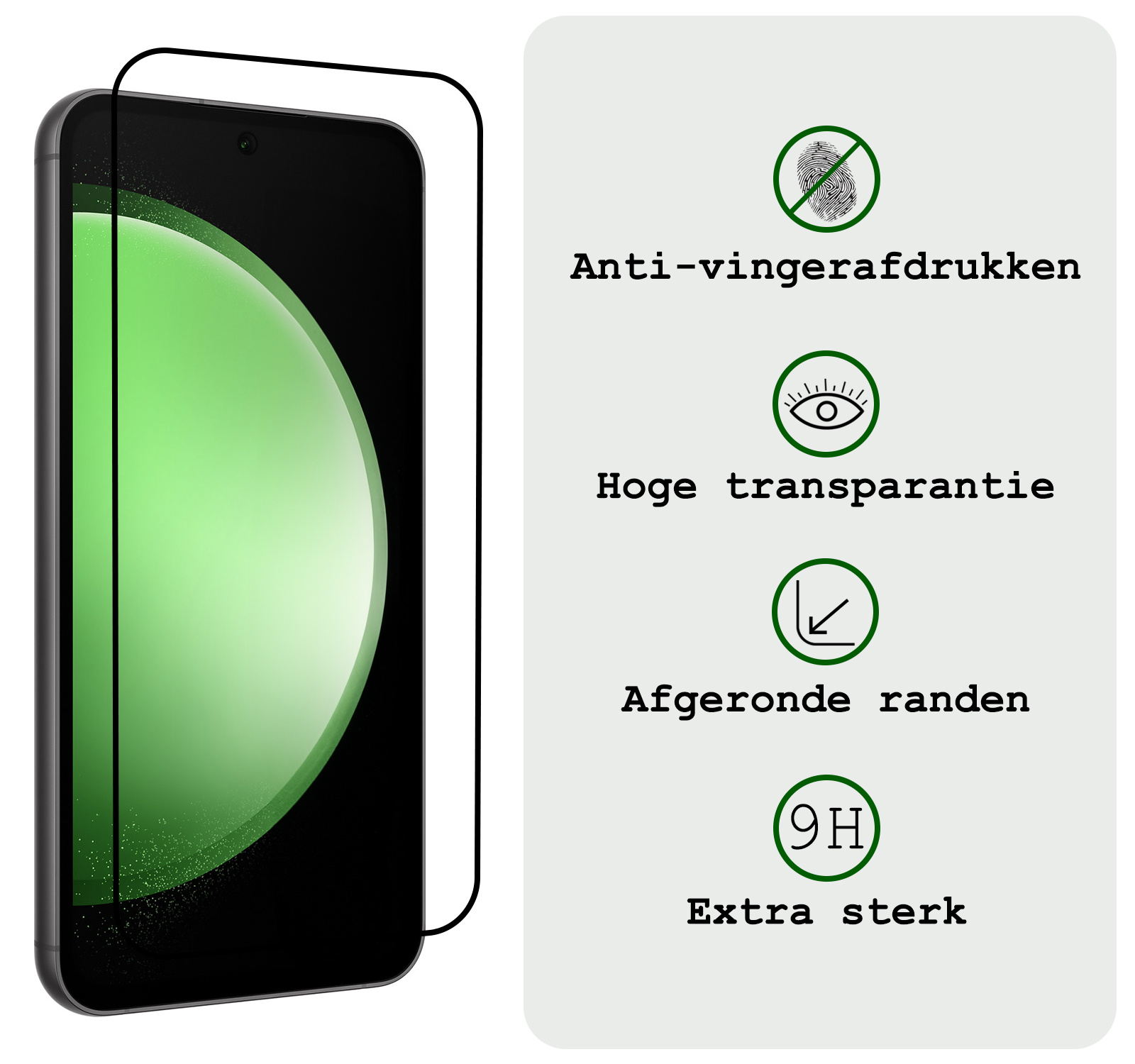BASEY. Screenprotector Geschikt voor Samsung S23 FE Screenprotector Beschermglas Full Cover - Screenprotector Geschikt voor Samsung Galaxy S23 FE Screen Protector Full Cover