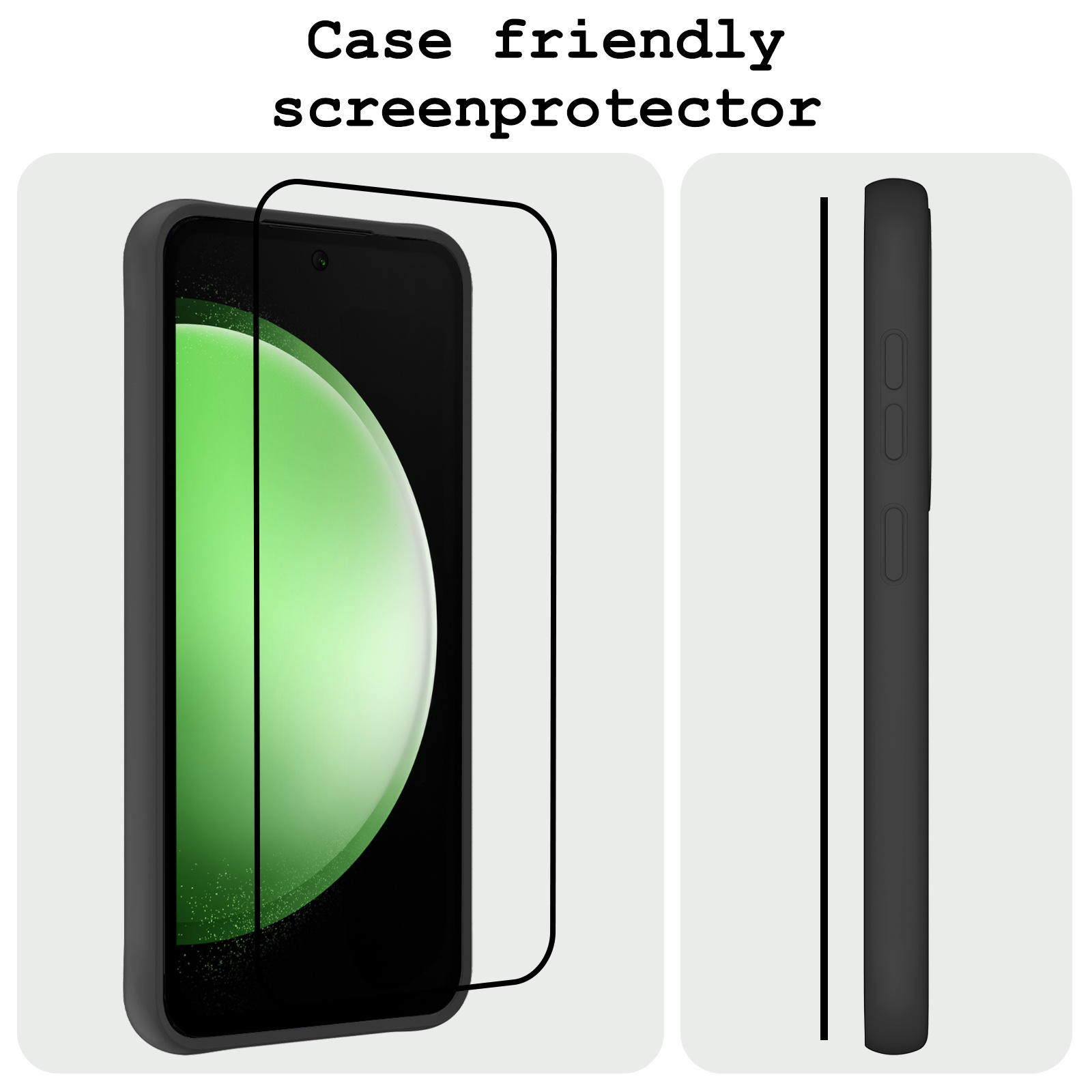 BASEY. Screenprotector Geschikt voor Samsung S23 FE Screenprotector Beschermglas Full Cover - Screenprotector Geschikt voor Samsung Galaxy S23 FE Screen Protector Full Cover - 3 Stuks