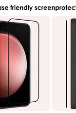 NoXx Screenprotector Geschikt voor Samsung S23 FE Screenprotector Tempered Glass Gehard Glas Full Cover - 2x