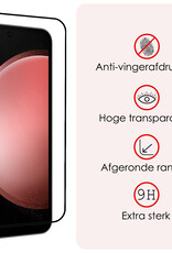 NoXx Screenprotector Geschikt voor Samsung S23 FE Screenprotector Tempered Glass Gehard Glas Full Cover - 3x