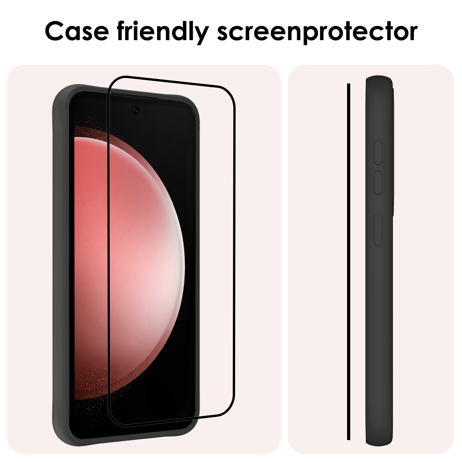 NoXx Screenprotector Geschikt voor Samsung S23 FE Screenprotector Tempered Glass Gehard Glas Full Cover - 3x