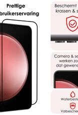 NoXx Screenprotector Geschikt voor Samsung S23 FE Screenprotector Tempered Glass Gehard Glas Full Cover - 3x