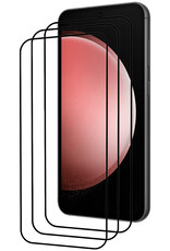 NoXx Screenprotector Geschikt voor Samsung S23 FE Screenprotector Tempered Glass Gehard Glas Full Cover - 3x