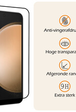 Nomfy Screenprotector Geschikt voor Samsung S23 FE Screenprotector Bescherm Glas - Screenprotector Geschikt voor Samsung Galaxy S23 FE Screen Protector Tempered Glass Full Screen Full Cover - 2 PACK