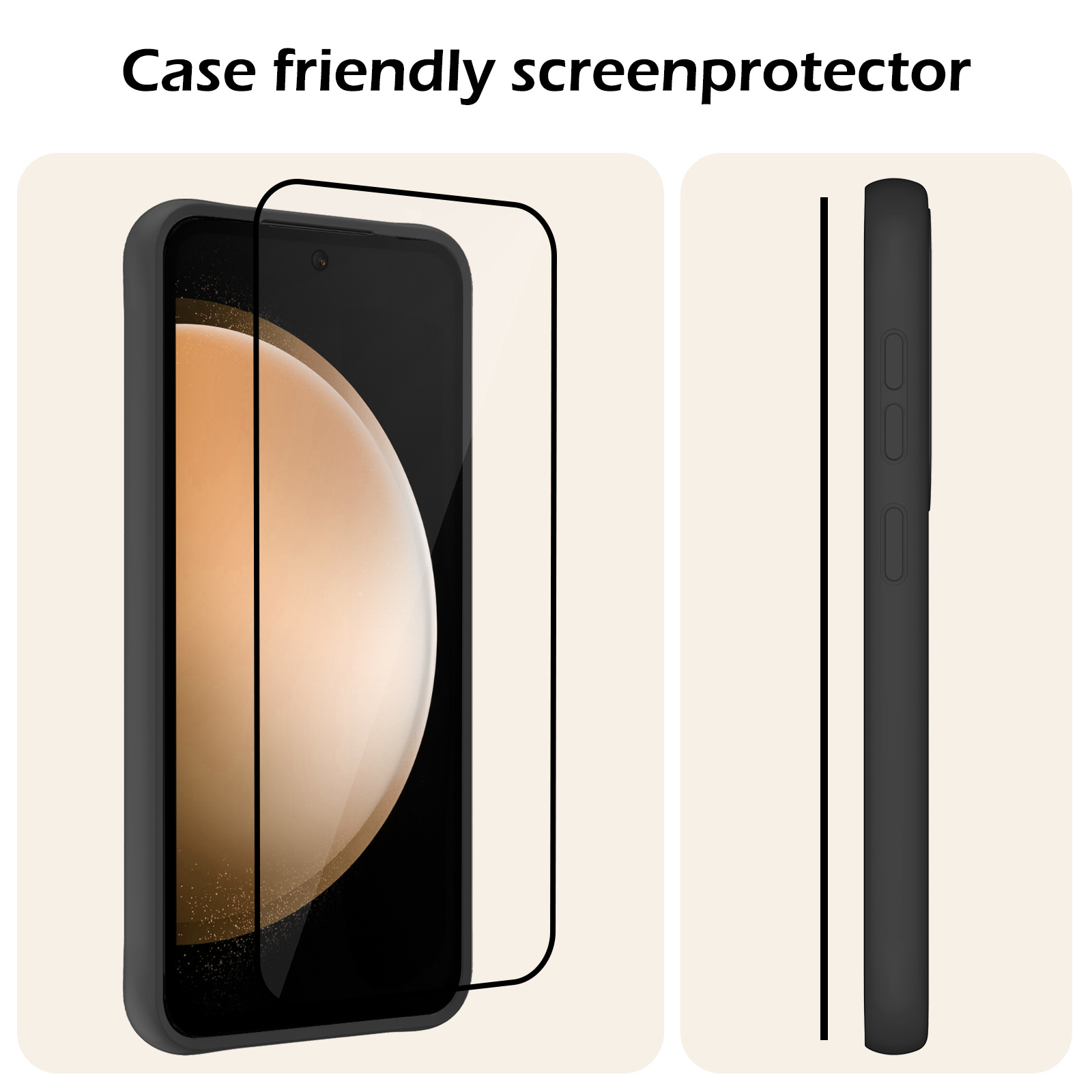 Nomfy Screenprotector Geschikt voor Samsung S23 FE Screenprotector Bescherm Glas - Screenprotector Geschikt voor Samsung Galaxy S23 FE Screen Protector Tempered Glass Full Screen Full Cover - 2 PACK