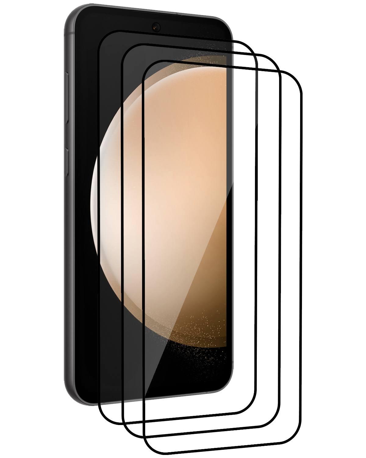 Nomfy Screenprotector Geschikt voor Samsung S23 FE Screenprotector Bescherm Glas - Screenprotector Geschikt voor Samsung Galaxy S23 FE Screen Protector Tempered Glass Full Screen Full Cover - 3 PACK