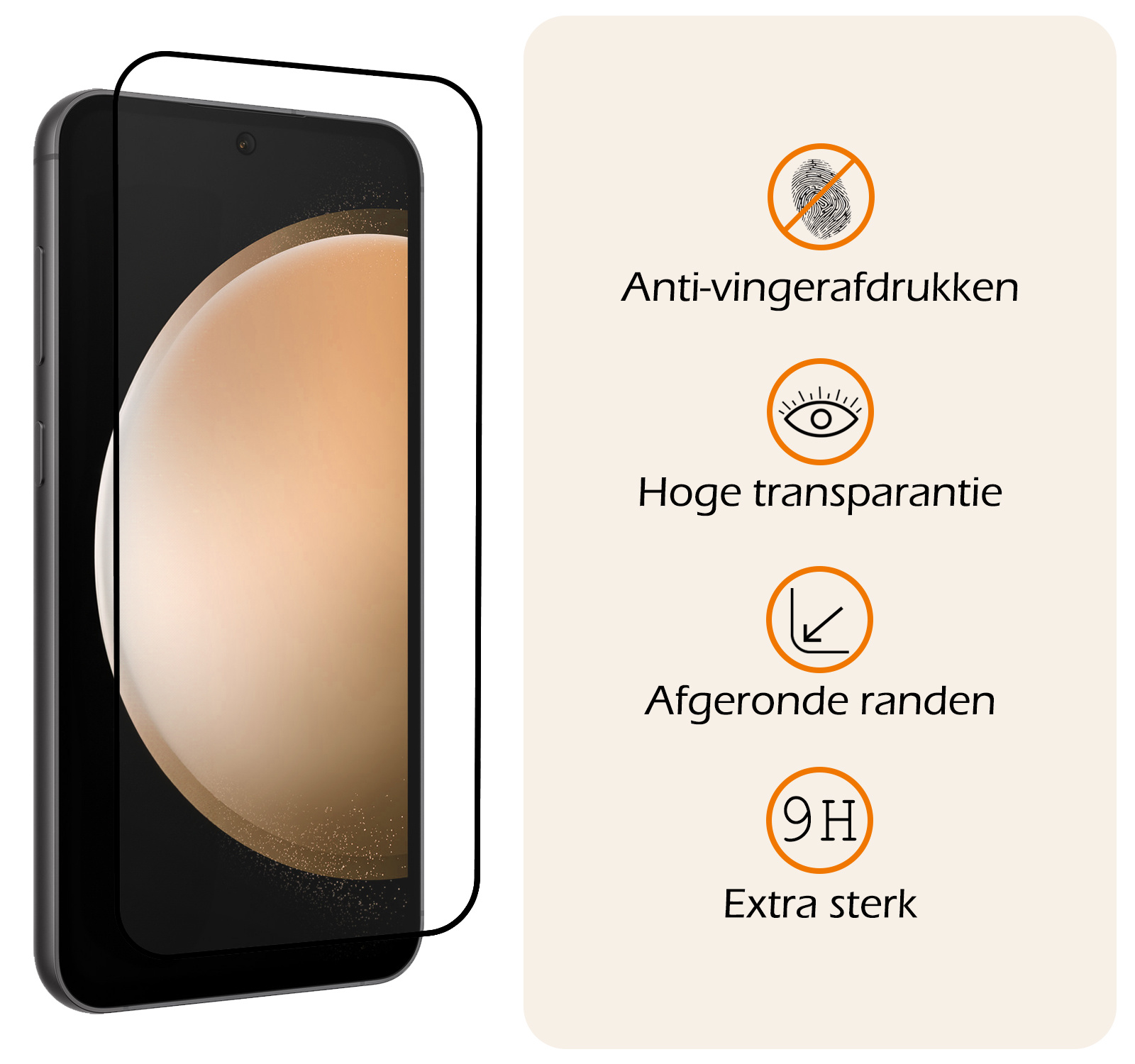 Nomfy Screenprotector Geschikt voor Samsung S23 FE Screenprotector Bescherm Glas - Screenprotector Geschikt voor Samsung Galaxy S23 FE Screen Protector Tempered Glass Full Screen Full Cover - 3 PACK