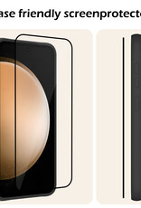 Nomfy Screenprotector Geschikt voor Samsung S23 FE Screenprotector Bescherm Glas - Screenprotector Geschikt voor Samsung Galaxy S23 FE Screen Protector Tempered Glass Full Screen Full Cover - 3 PACK