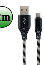 BASEY. USB C Oplader - USB C Kabel - USB C naar USB A Kabel 2 meter - Zwart