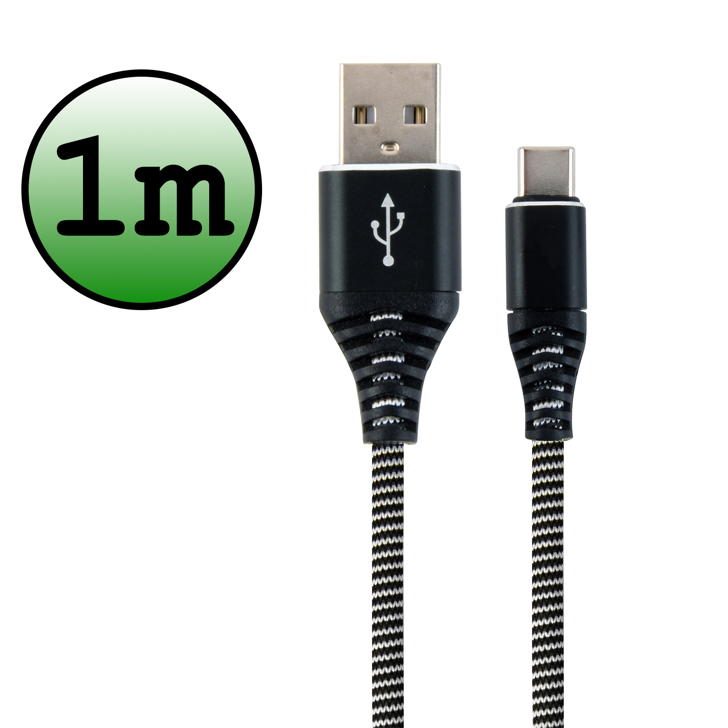 BASEY. USB C Oplader - USB C Kabel - USB C naar USB A Kabel 1 meter - Zwart