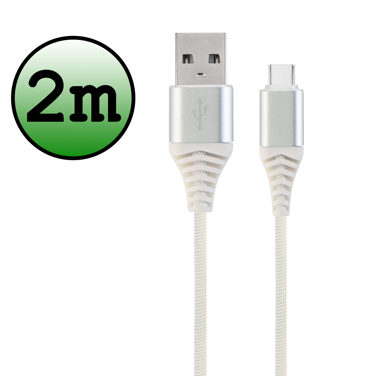 BASEY. USB C Oplader - USB C Kabel - USB C naar USB A Kabel 2 meter - Wit