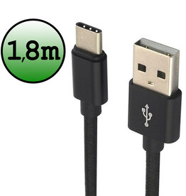 BASEY. BASEY. USB-A naar USB-C kabel - 1.8 meter - Zwart