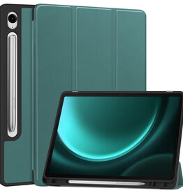 BASEY. BASEY. Samsung Galaxy Tab S9 FE Hoesje Met Uitsparing S Pen - Donkergroen
