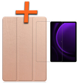 Nomfy Nomfy Samsung Galaxy Tab S9 FE Hoesje Met Uitsparing S Pen Met Screenprotector - Rose Goud